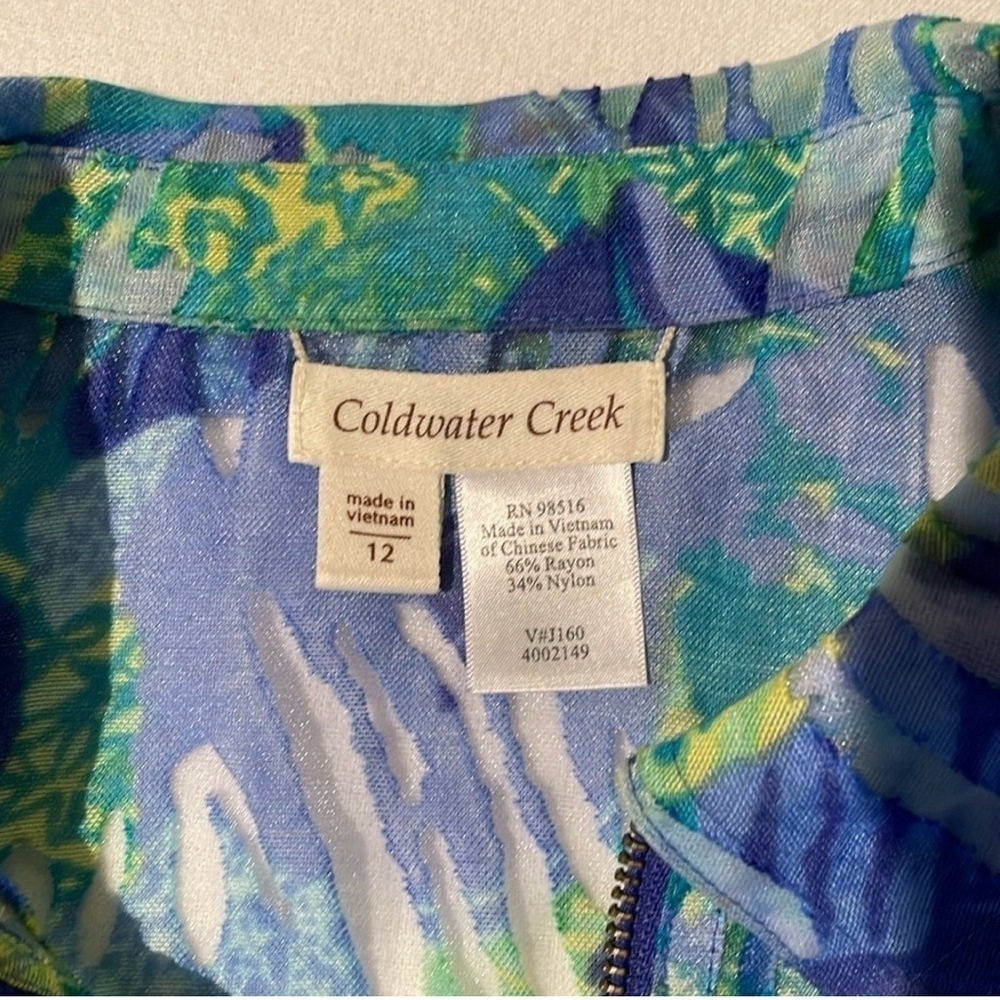 Coldwater Creek Women’s Cover up Top 3/4 sleeves Zipper 12 - Picture 11 of 16